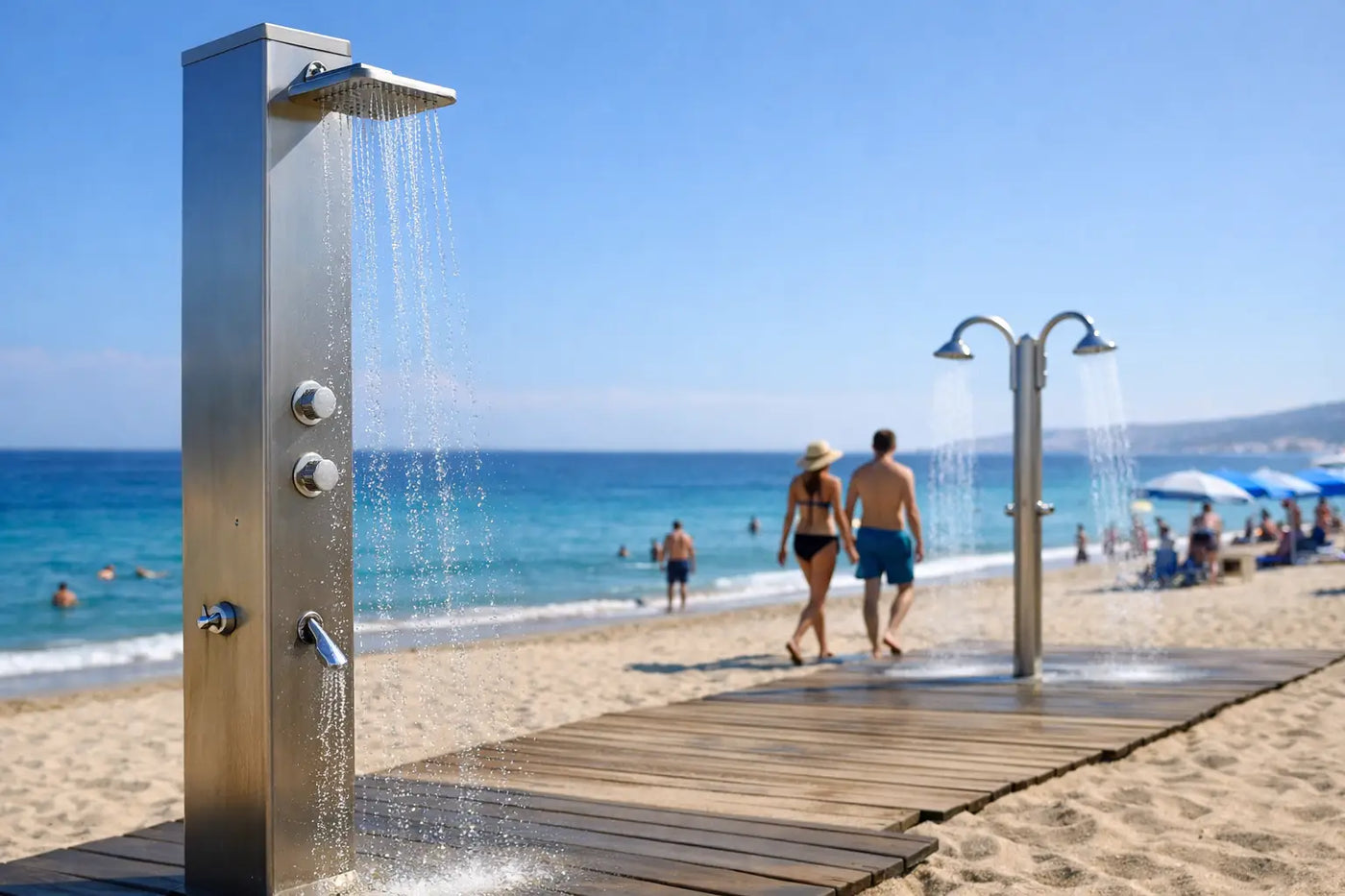 Choosing Public Beach Shower Stations - The Fountain Direct