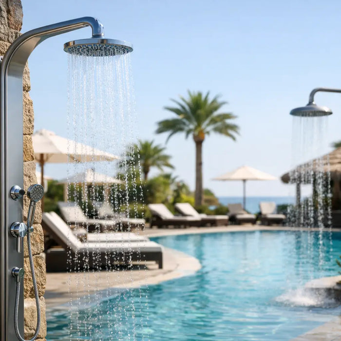 Best Resort Pool Shower Options for Buyers - The Fountain Direct