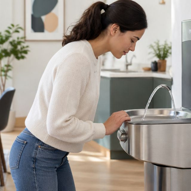 Can a home use a commercial-grade drinking fountain?