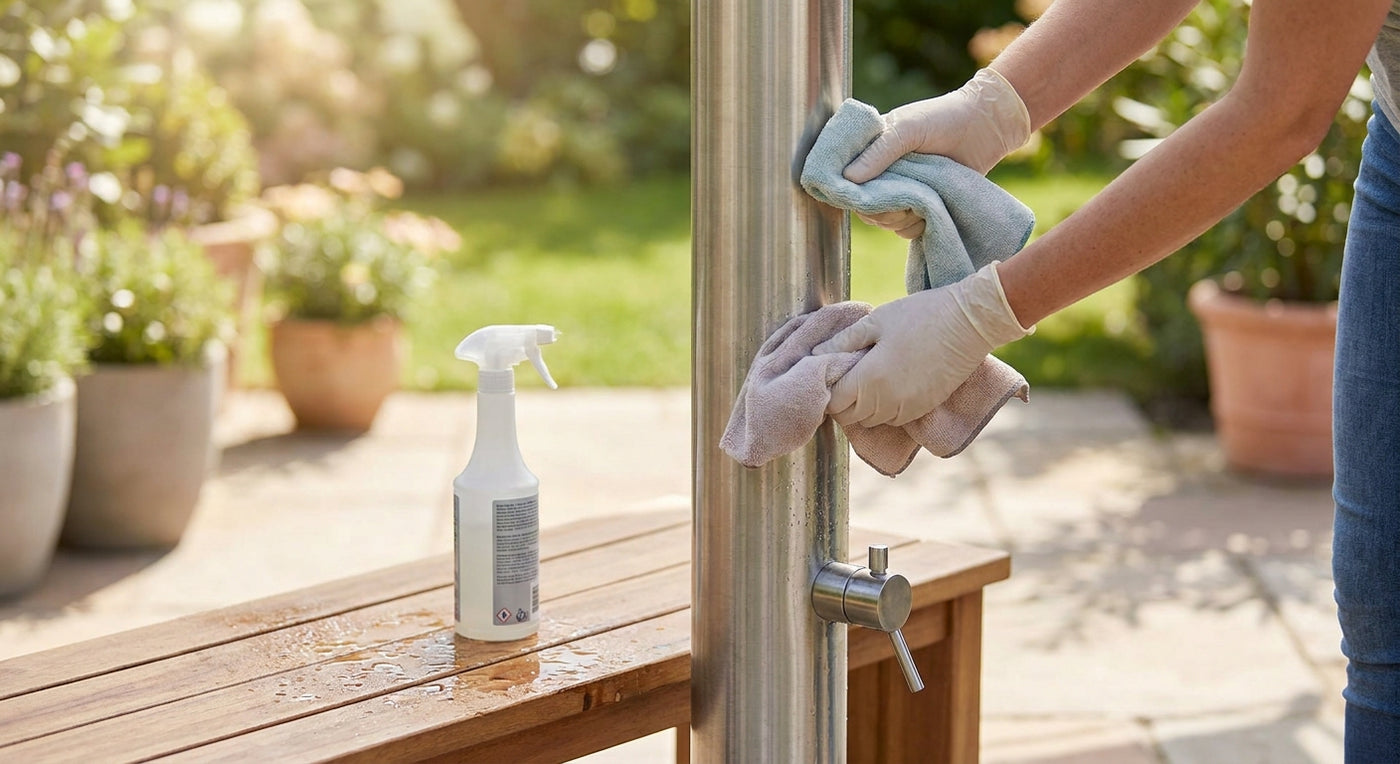 How to clean a stainless steel outdoor shower