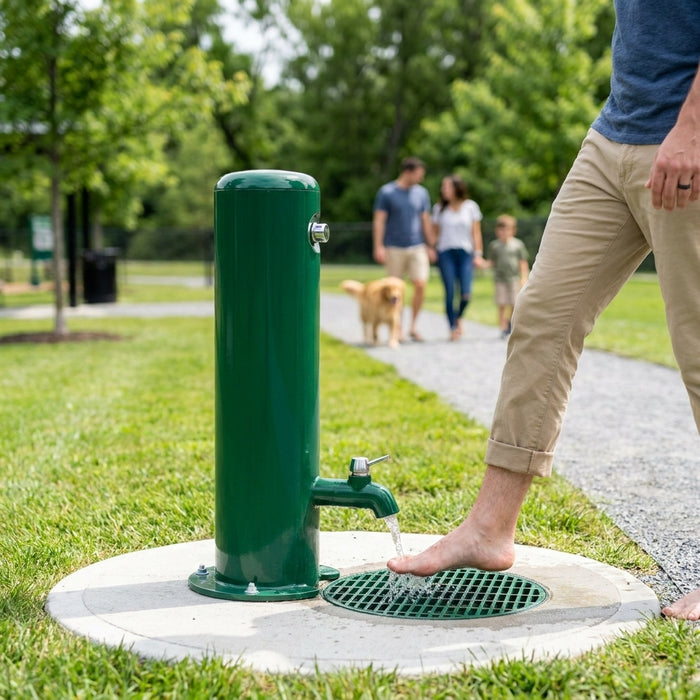 Outdoor foot wash station for parks