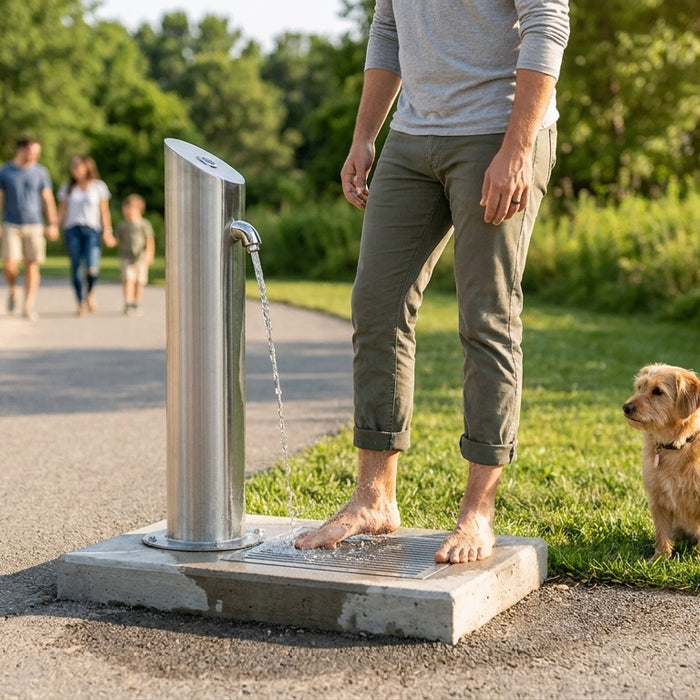 How to install an outdoor foot wash station