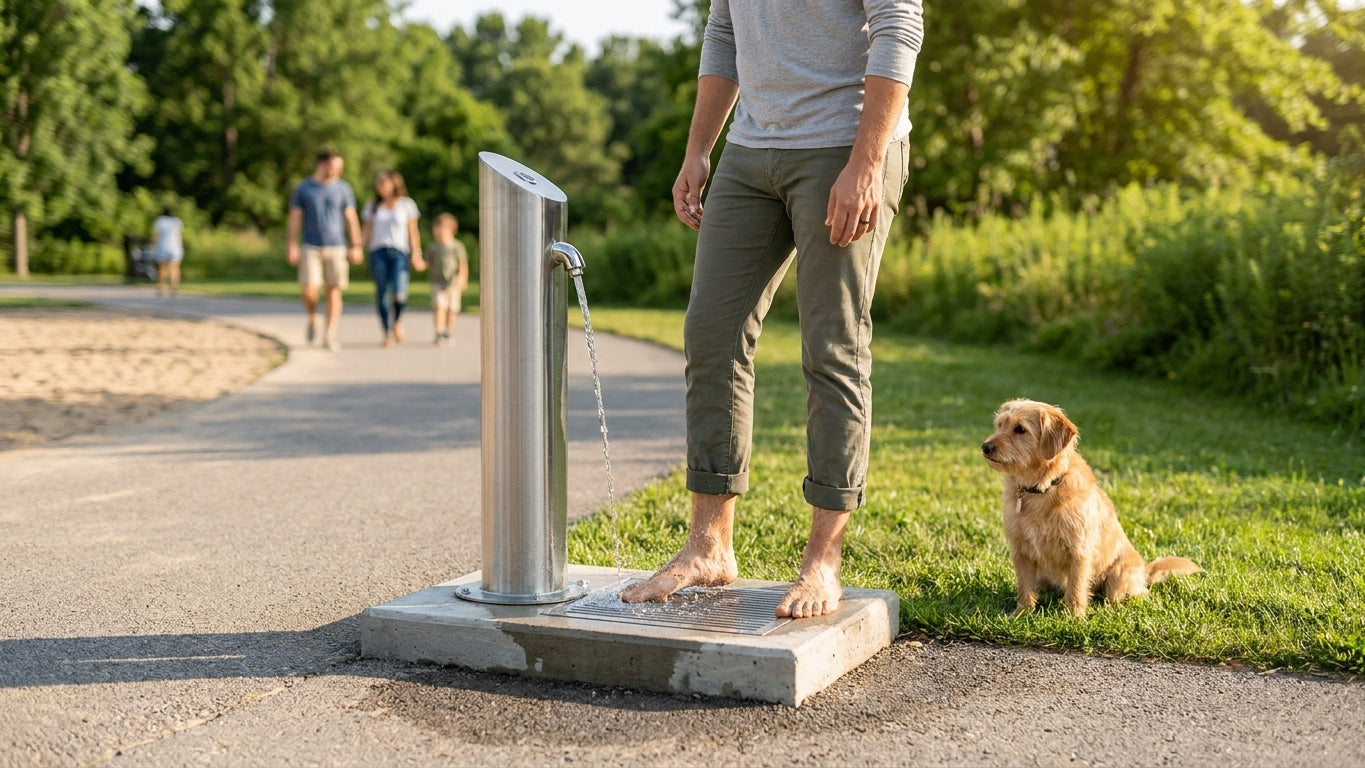 How to install an outdoor foot wash station