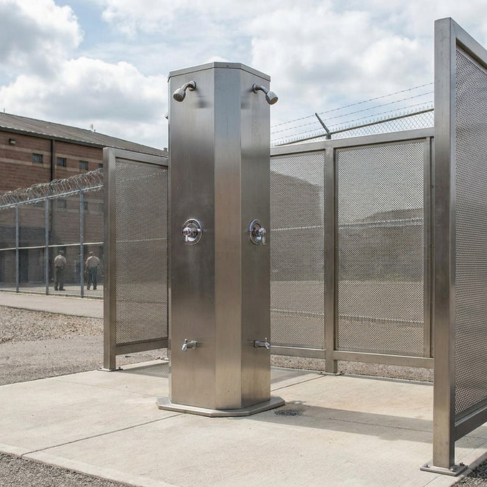 Outdoor shower for correctional facility yards