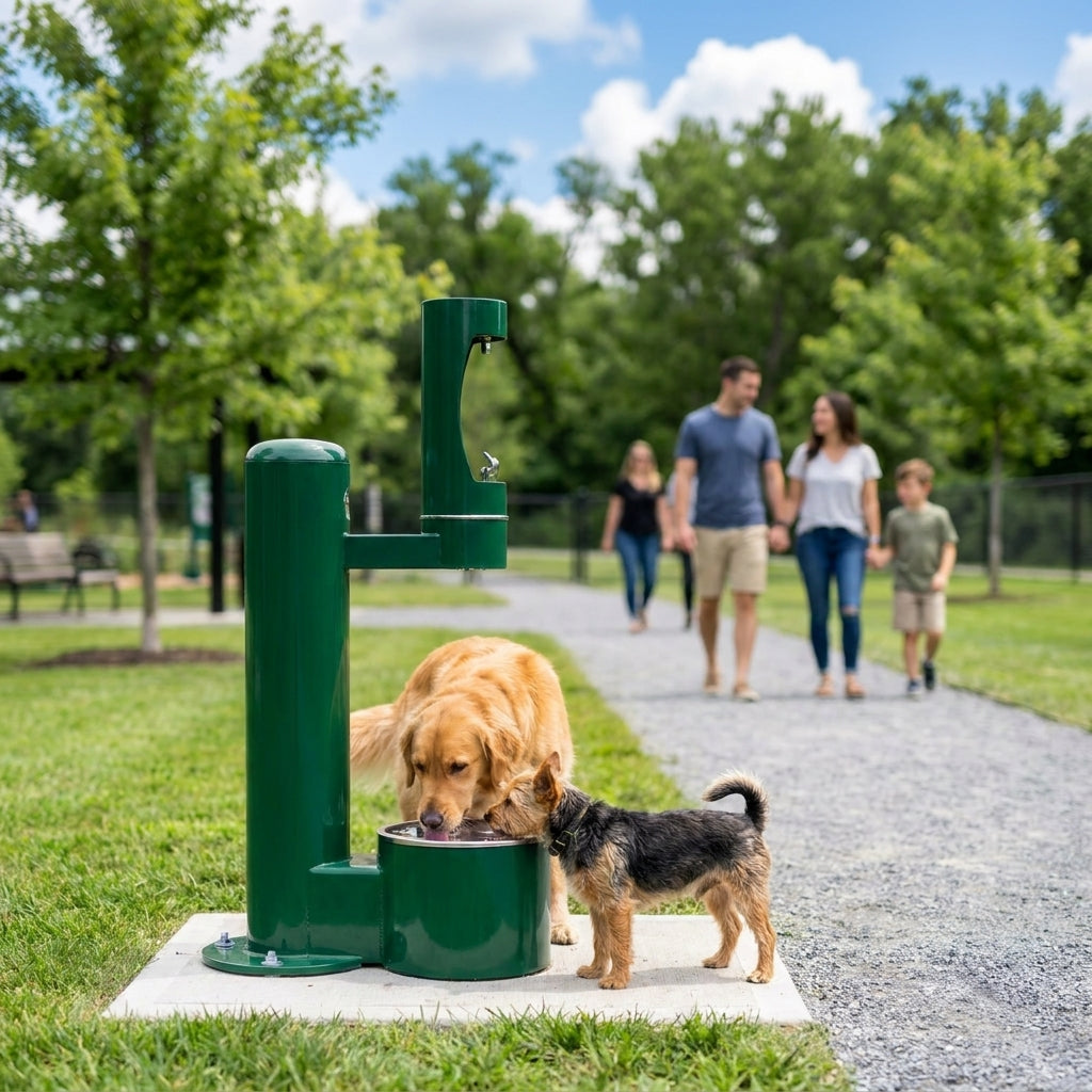 Pet water fountain for HOA common areas