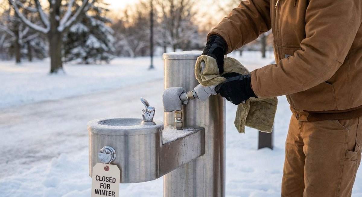 How to winterize a bottle filling station for cold climates