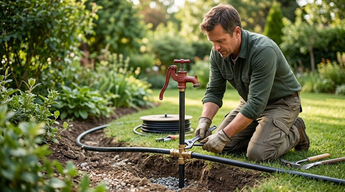 How to connect a yard hydrant to an existing irrigation line
