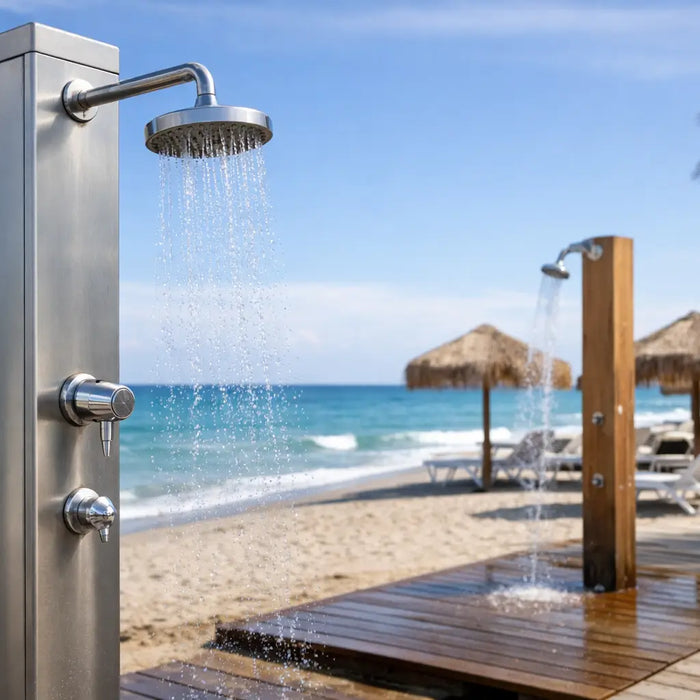 Choosing Commercial Beach Shower Fixtures - The Fountain Direct