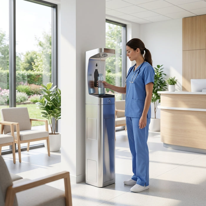 Bottleless water cooler for medical offices