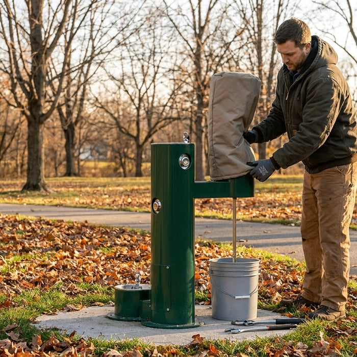 How to winterize an outdoor drinking fountain