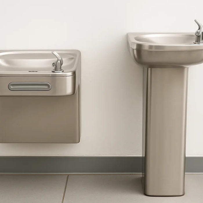 Wall Mount vs Pedestal Drinking Fountain - The Fountain Direct