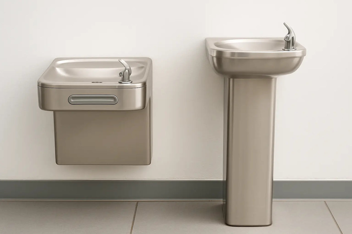 Wall Mount vs Pedestal Drinking Fountain - The Fountain Direct