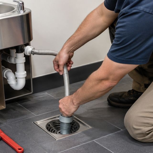 How to connect a drinking fountain drain to an existing floor sink