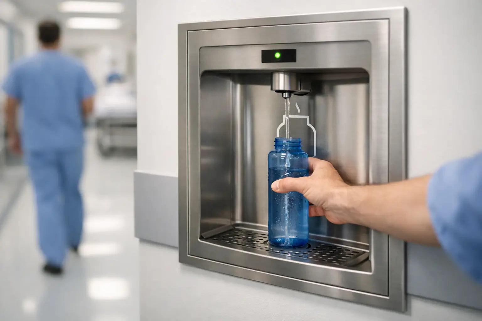 Best Recessed Bottle Filler for Hospital Use - The Fountain Direct