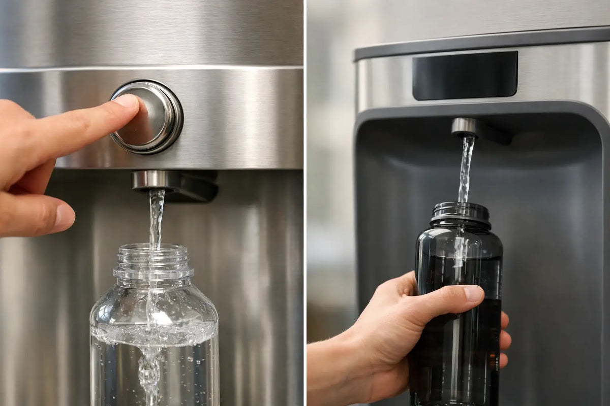 Pushbutton Versus Sensor Bottle Fillers