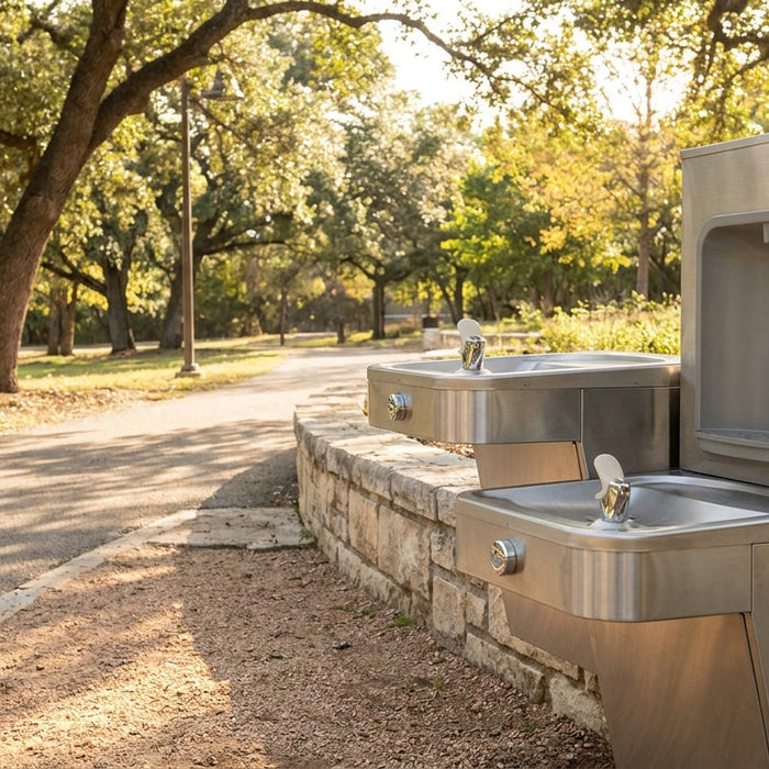 ADA compliant drinking fountain for parks