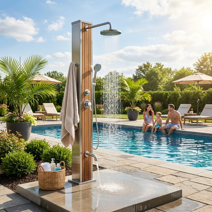 How to choose an outdoor shower tower for a pool