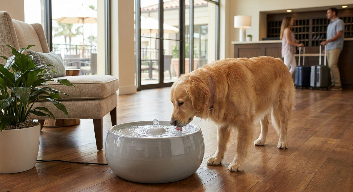 Pet water fountain for pet-friendly hotels and resorts