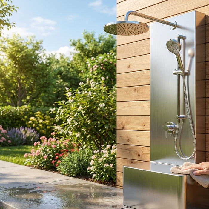 How to keep a stainless steel outdoor shower rust-free