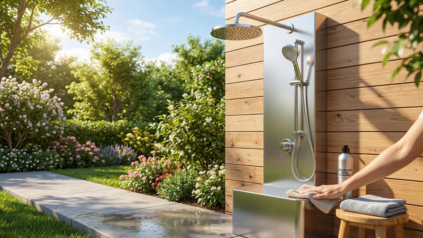 How to keep a stainless steel outdoor shower rust-free