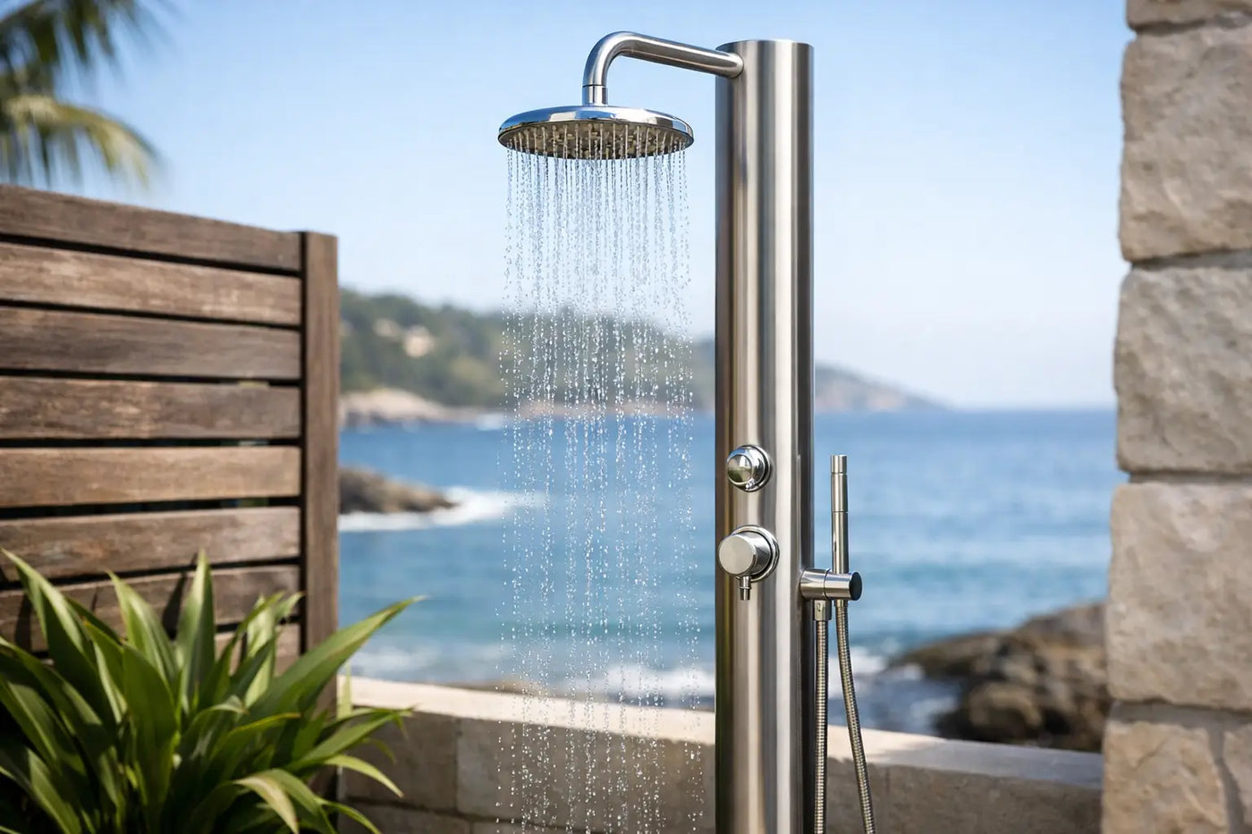 316 Marine Grade Stainless Steel Outdoor Shower - The Fountain Direct