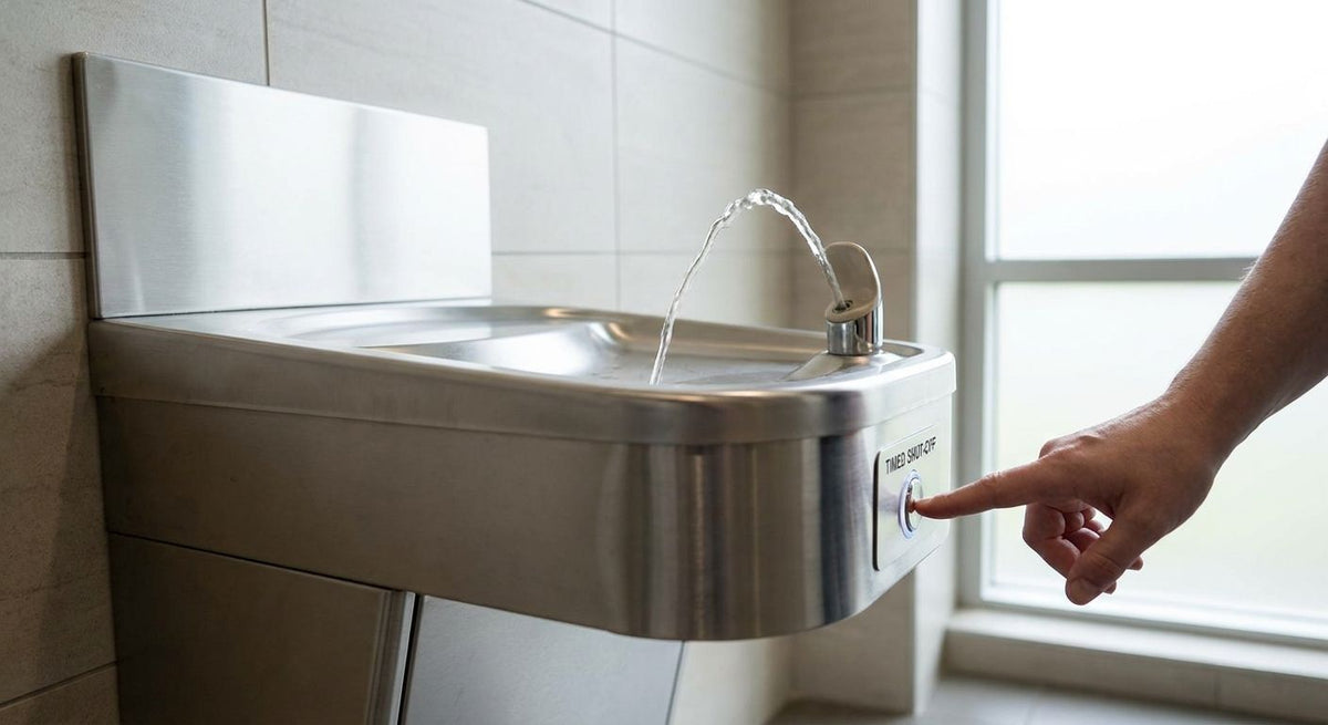 Best timed shut-off drinking fountain for public restrooms
