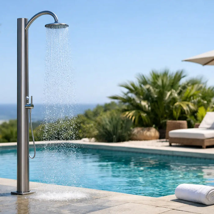 Freestanding Pool Rinse Shower Buying Guide - The Fountain Direct