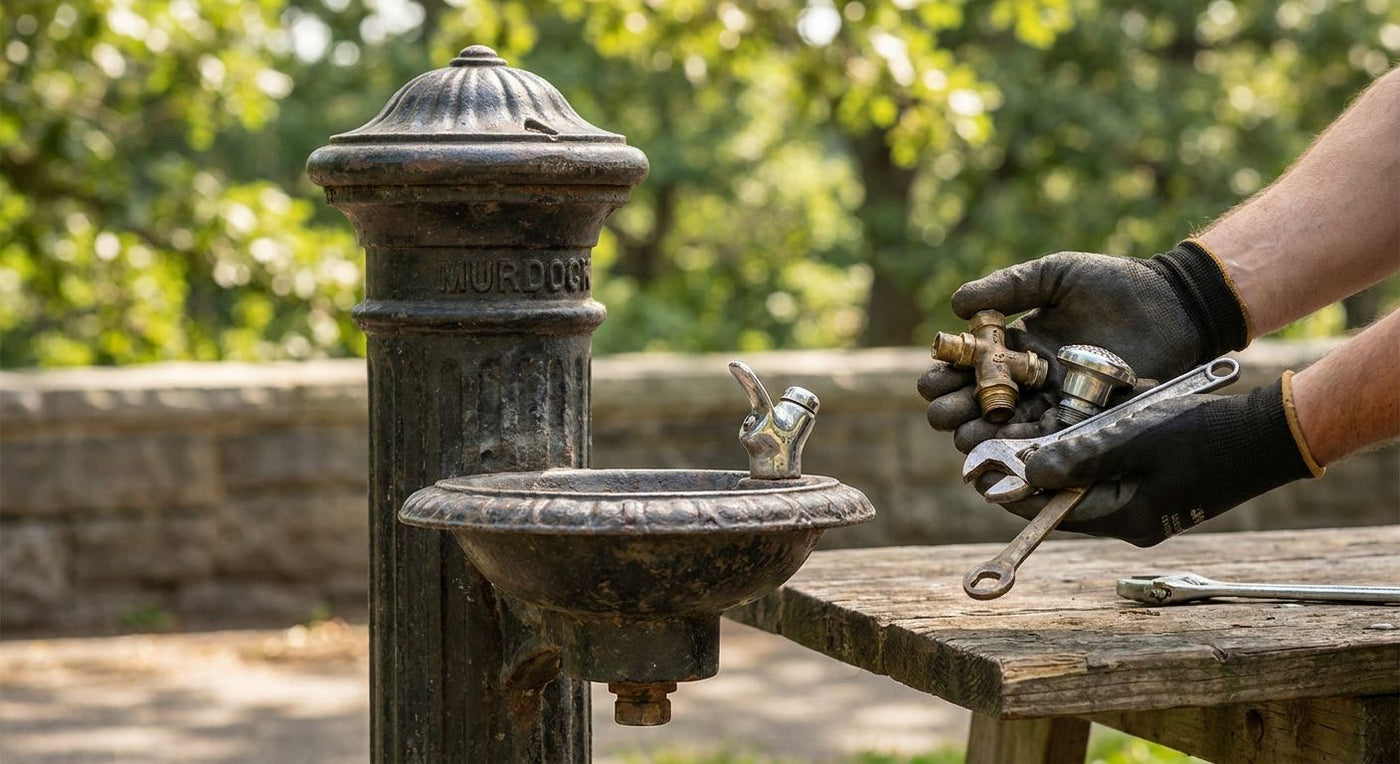 How to find replacement parts for a Murdock drinking fountain