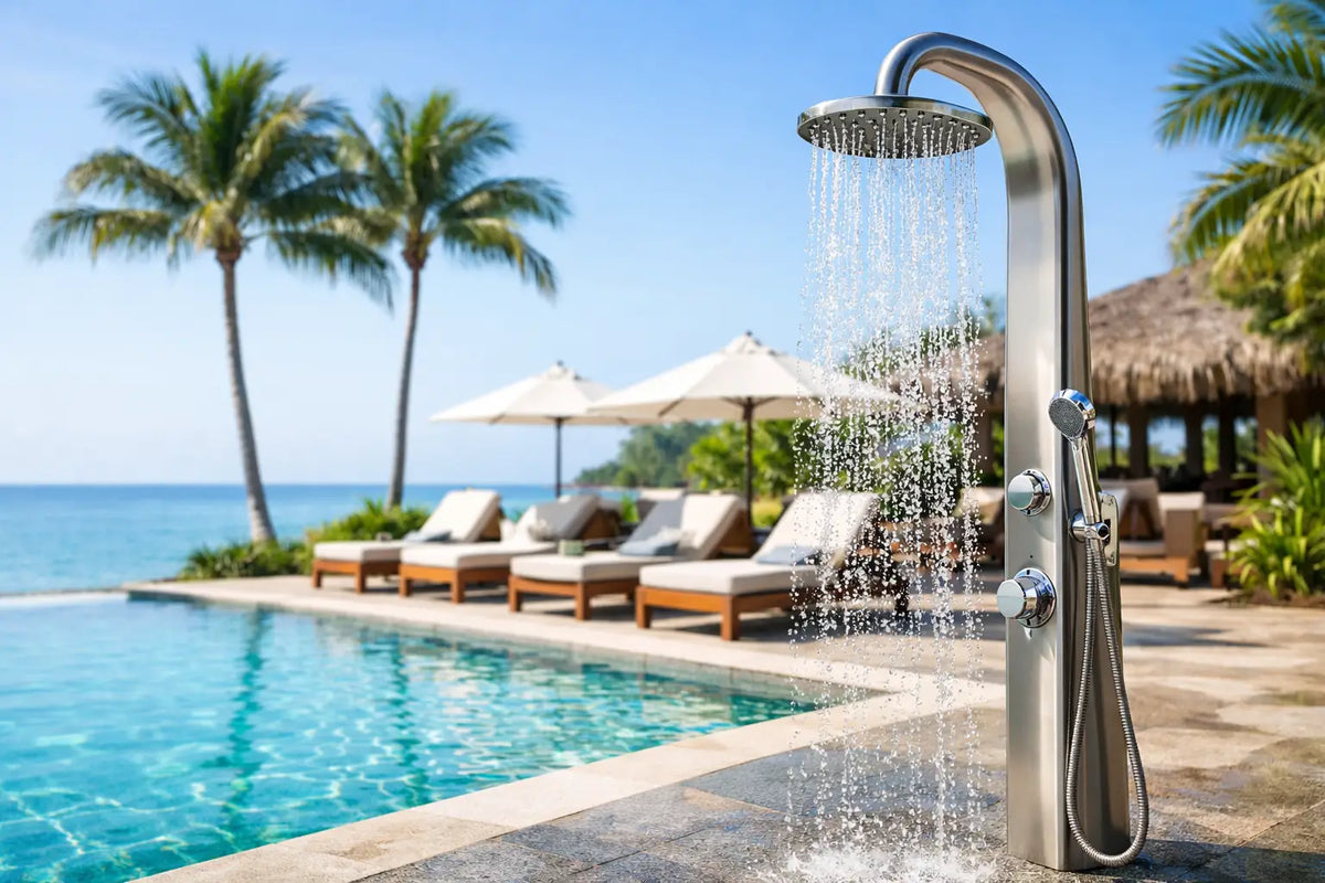 Best Poolside Showers for Resorts - The Fountain Direct