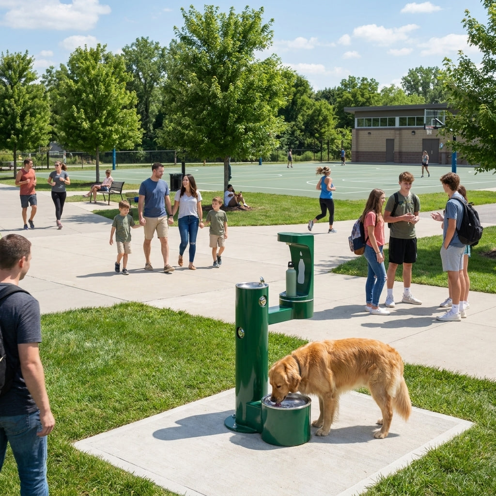 Elkay drinking fountain for recreation centers
