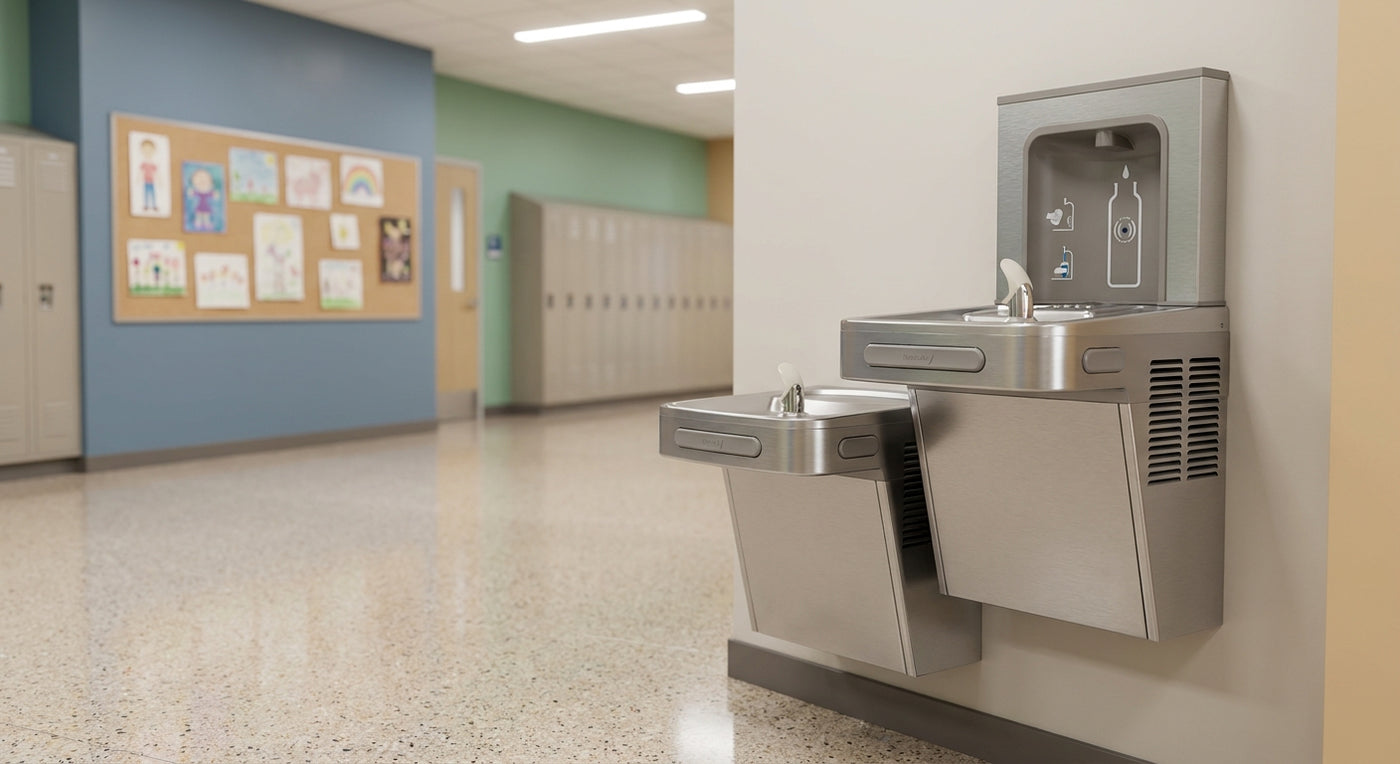 ADA compliant drinking fountain for schools