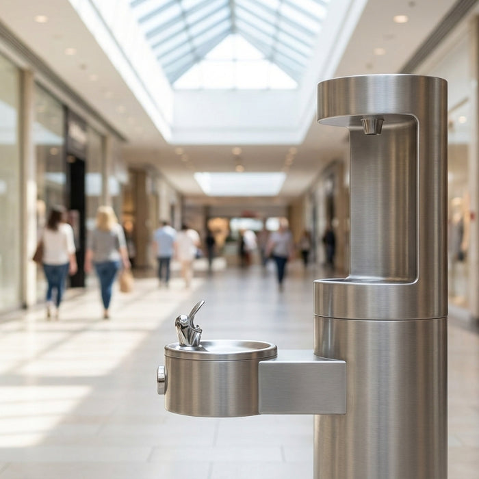 Drinking fountain for retail stores and shopping centers
