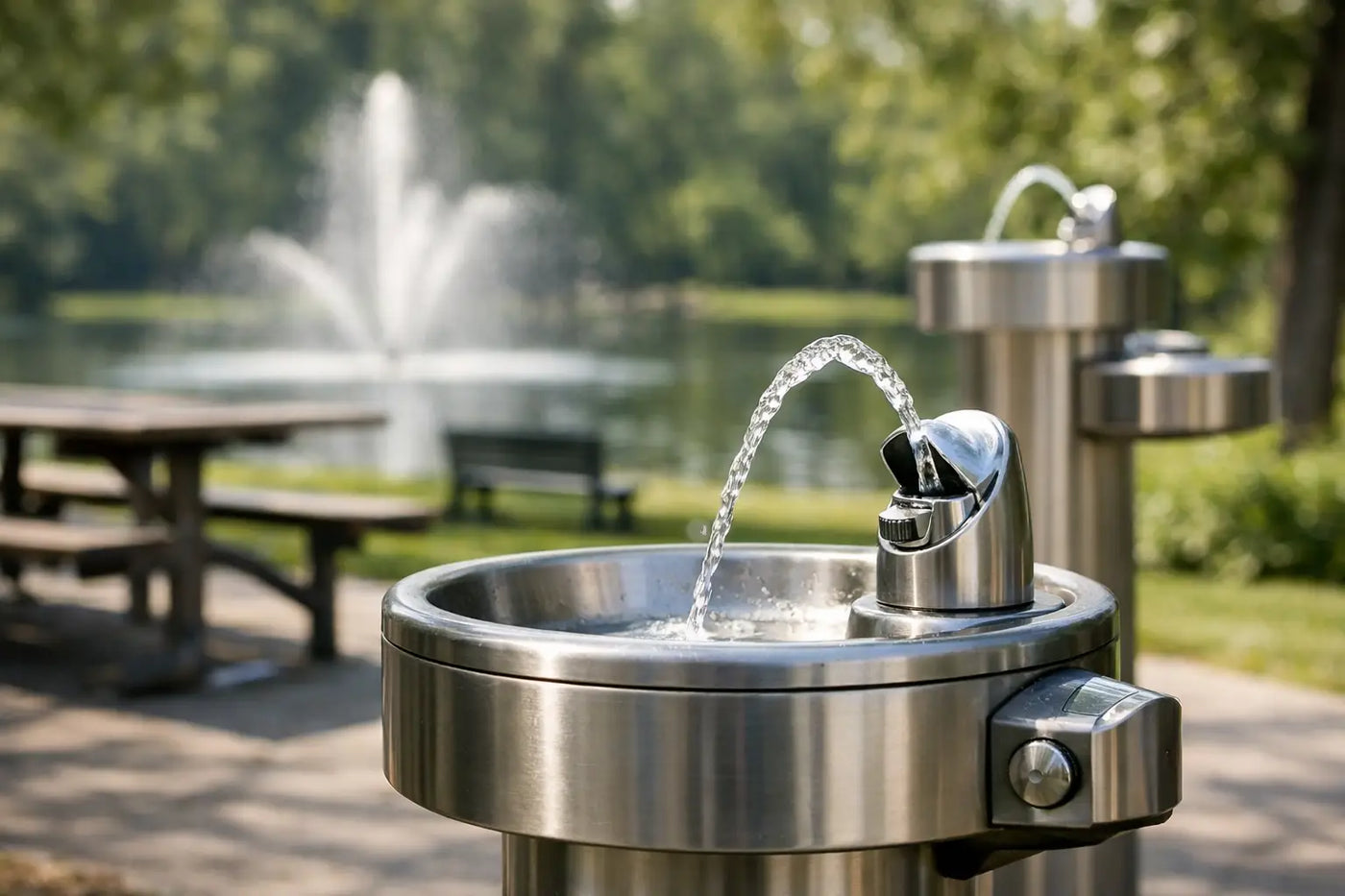 Tamper Resistant Park Fountains That Hold Up