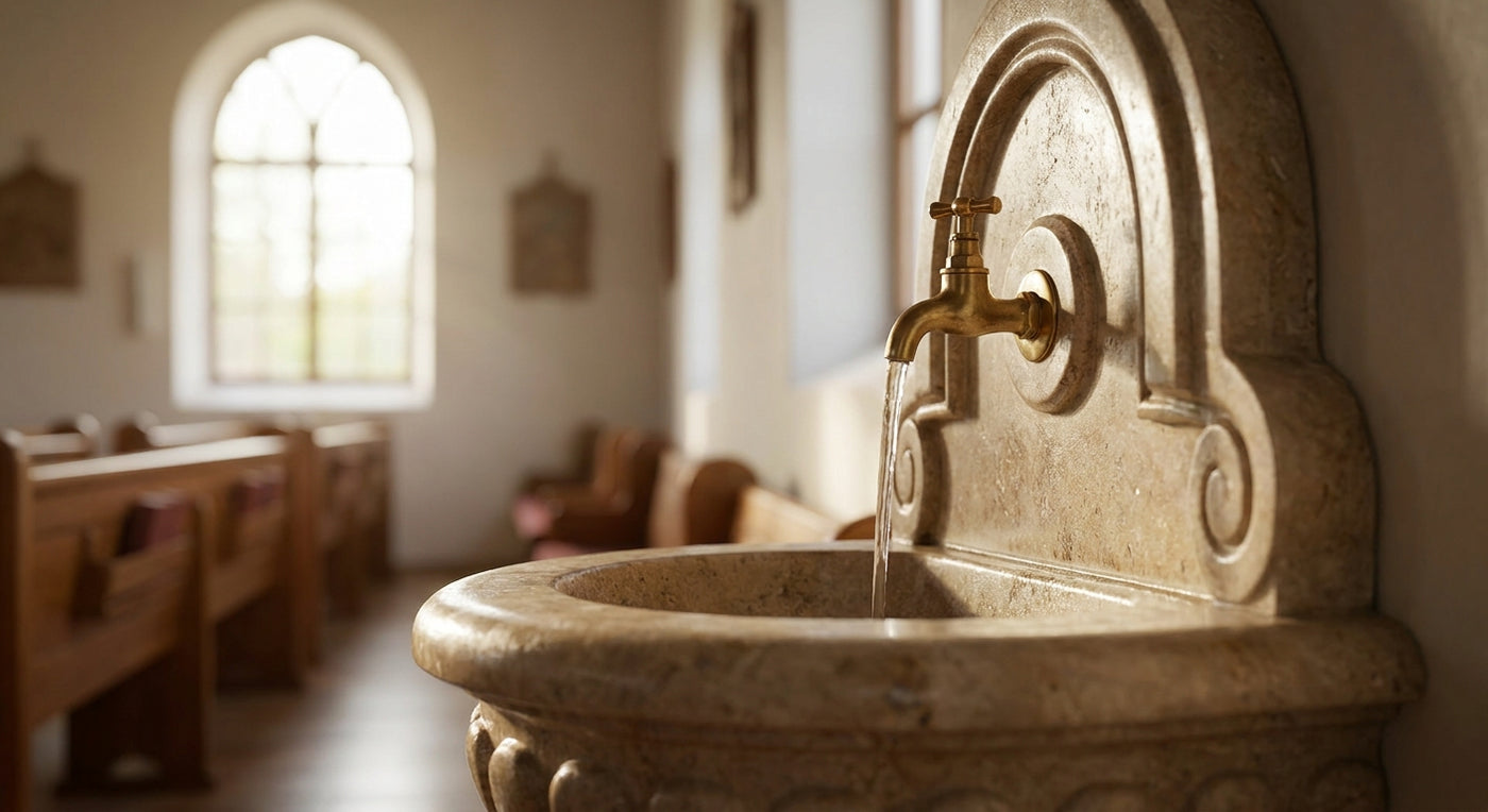 Drinking fountain for churches and community halls