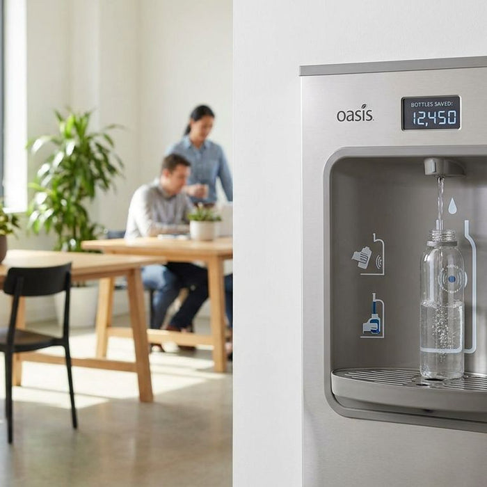 Oasis bottle filler for office buildings