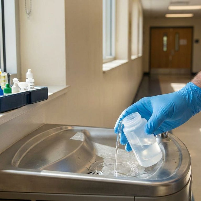 How to test a drinking fountain for lead in the water