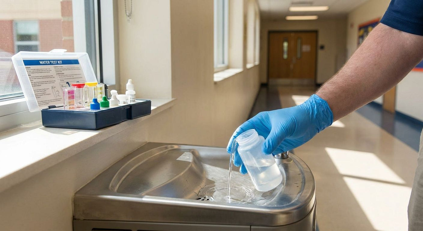 How to test a drinking fountain for lead in the water