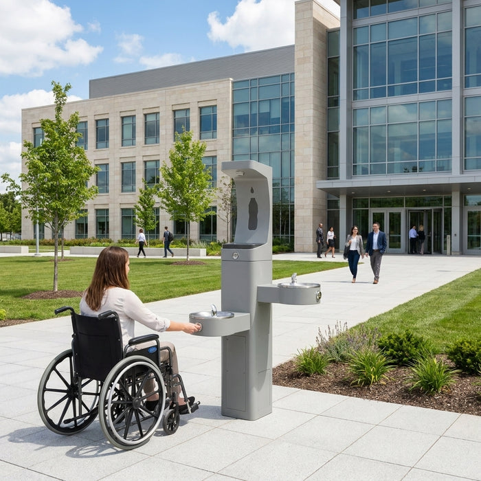 ADA compliant drinking fountain for government buildings