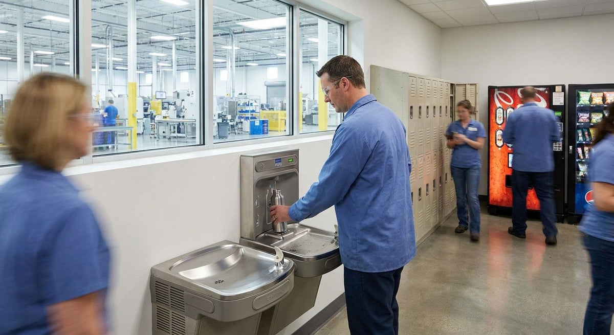 How to choose a drinking fountain for a manufacturing break room