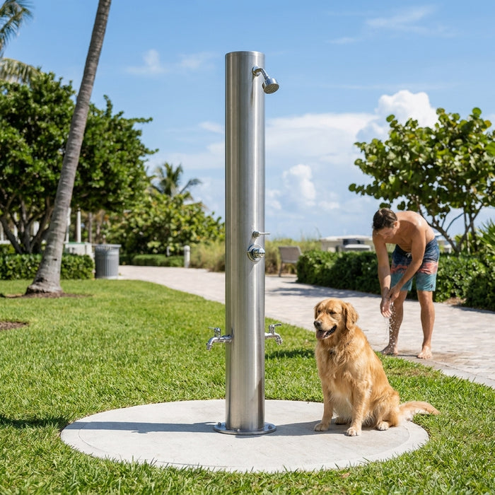 How to install a marine grade stainless shower outdoors