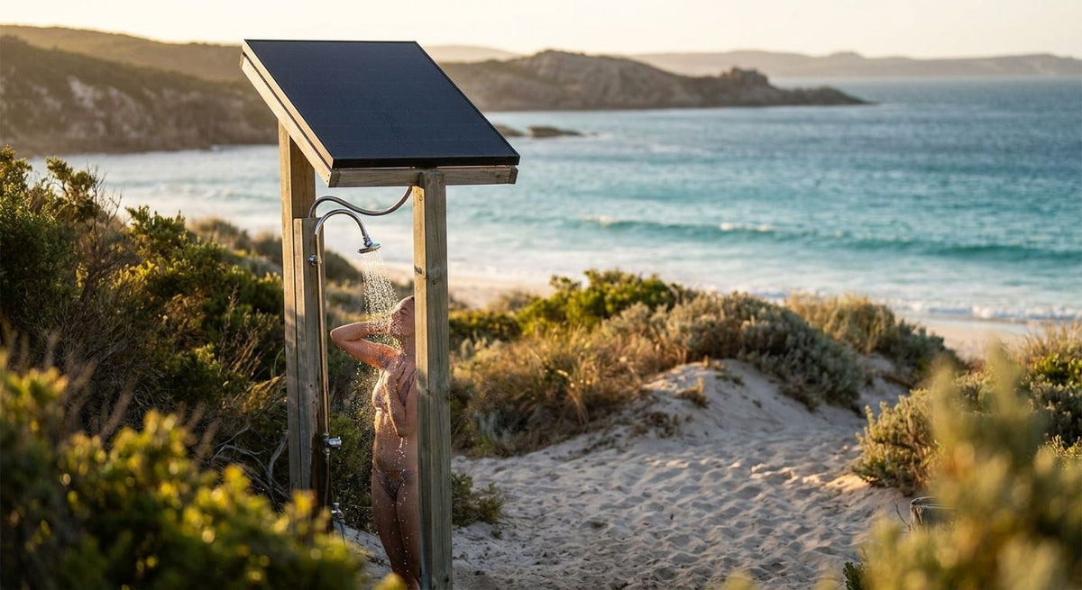 Best solar-powered outdoor shower for remote beaches