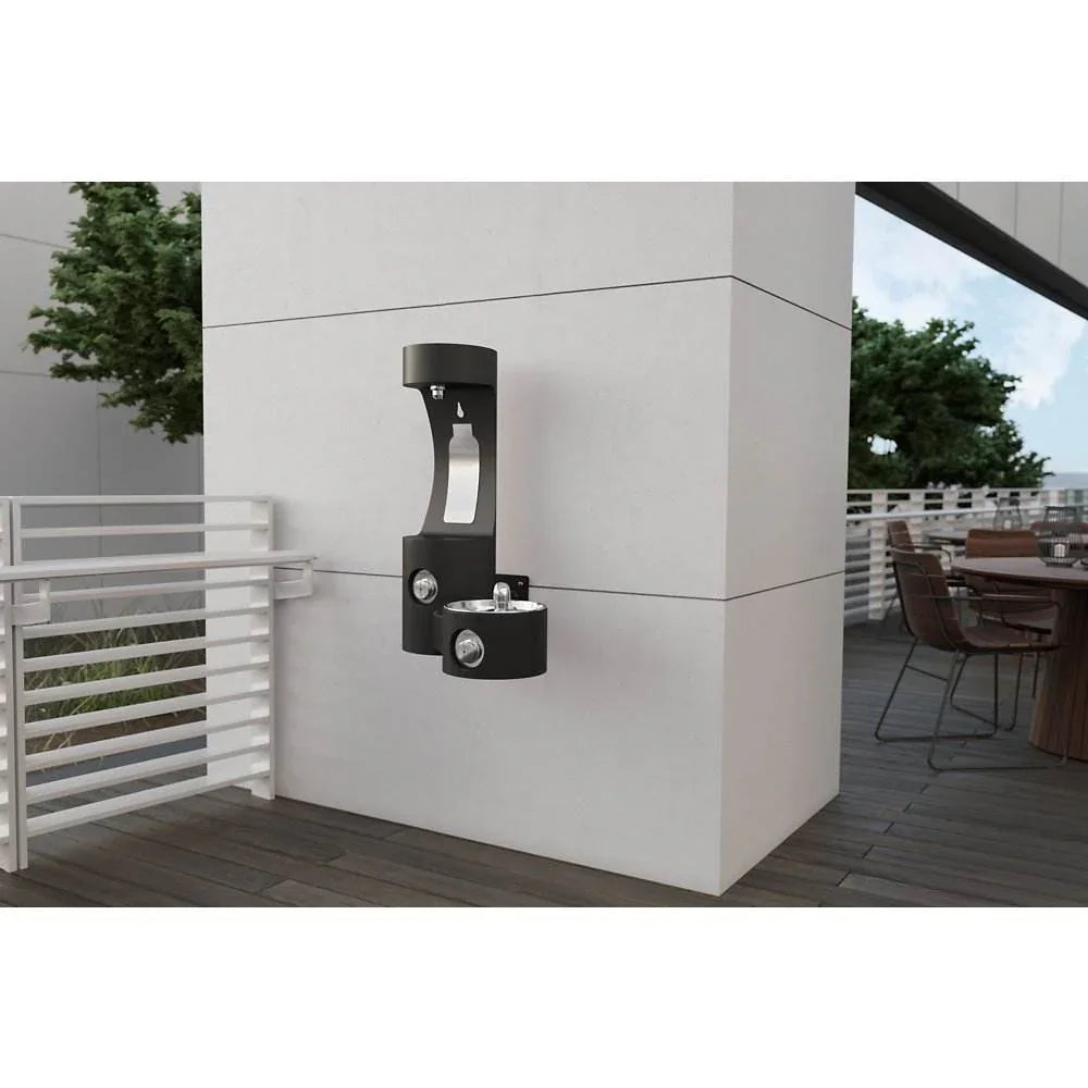Outdoor Wall-Mounted Drinking Fountain + Bottle Filler