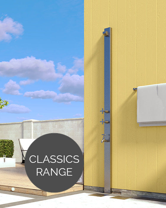 Rainware Aussie Wall 2400 Hot & Cold Wall-Mounted Exterior Shower with Foot Rinse