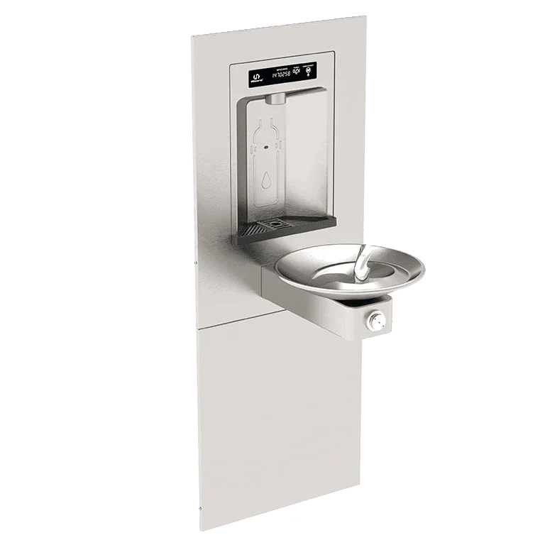 Haws 1001HSA RIVIVE™ – ADA Wall-Mounted Recessed Bottle Filler with Drinking Fountain - The Fountain Direct 