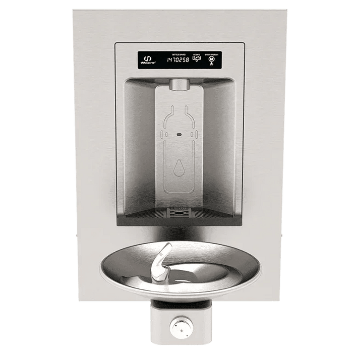 Haws 1001HS RIVIVE™ – ADA Wall-Mounted Bottle Filler and Drinking Fountain, Vandal-Resistant - The Fountain Direct
