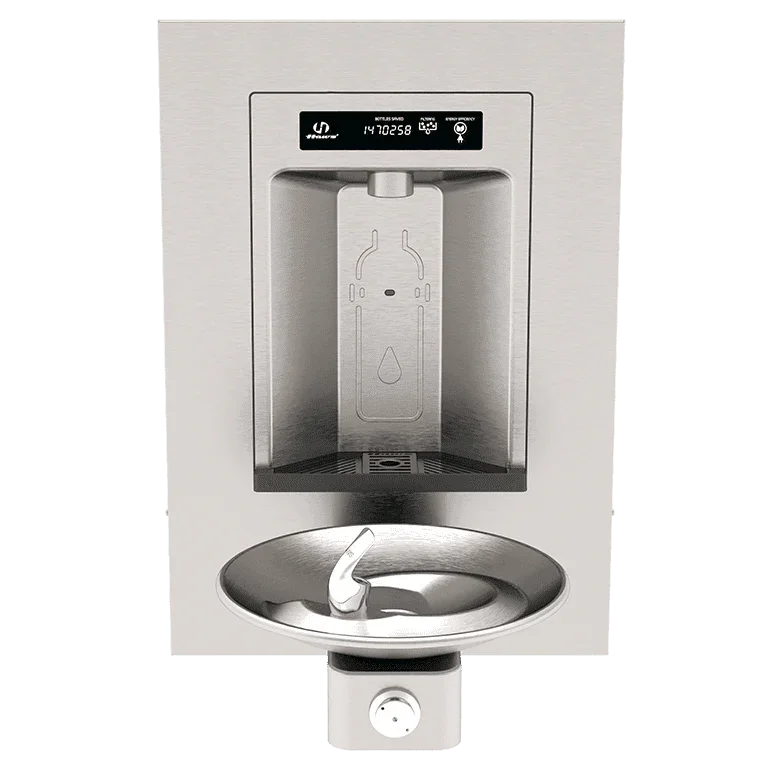 Haws 1001HS RIVIVE™ – ADA Wall-Mounted Bottle Filler and Drinking Fountain, Vandal-Resistant - The Fountain Direct 