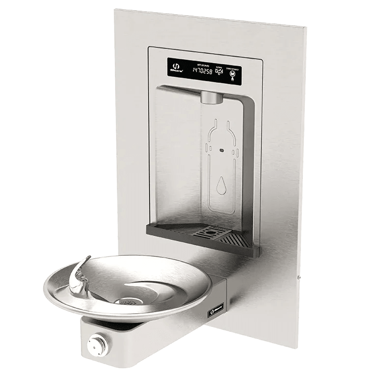 Haws 1001HS RIVIVE™ – ADA Wall-Mounted Bottle Filler and Drinking Fountain, Vandal-Resistant - The Fountain Direct