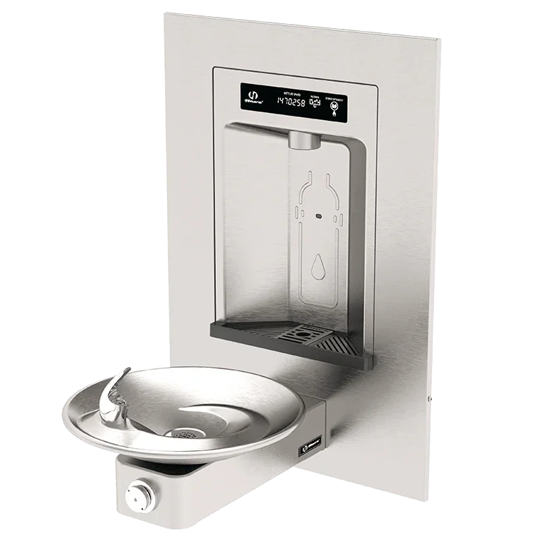 Haws 1001HS RIVIVE™ – ADA Wall-Mounted Bottle Filler and Drinking Fountain, Vandal-Resistant - The Fountain Direct 