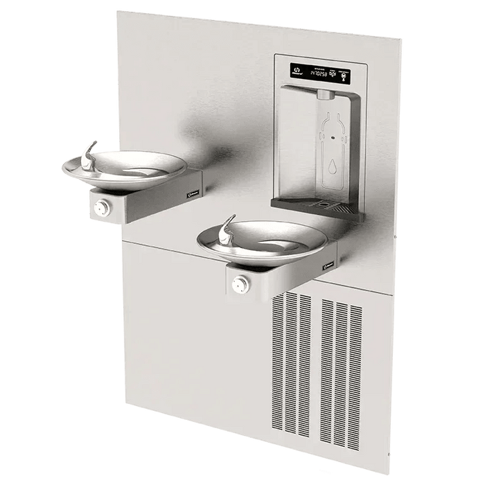 Haws 1011HSA.8 RIVIVE™ – ADA Dual Hi-Lo Drinking Fountain with Recessed Chilled Bottle Filler - The Fountain Direct