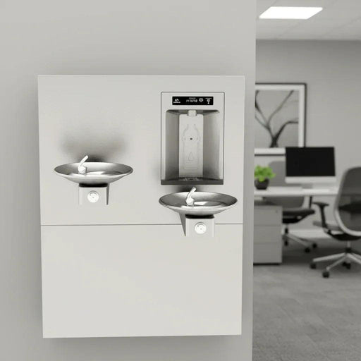 Haws 1011HSA RIVIVE™ – ADA In-Wall Recessed Bottle Filler with HI-LO Drinking Fountains - The Fountain Direct